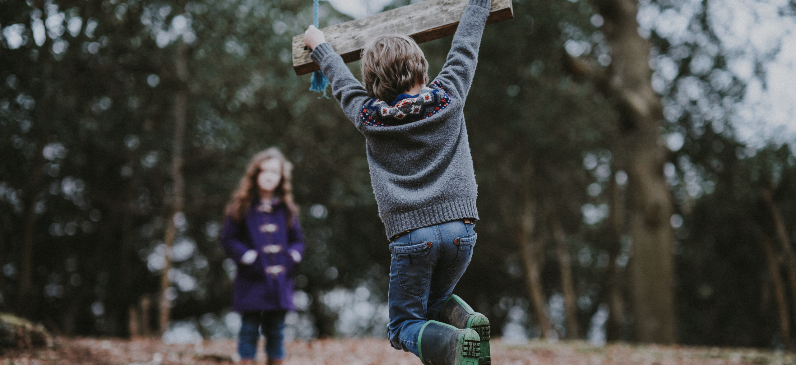 Children playing in backyard.